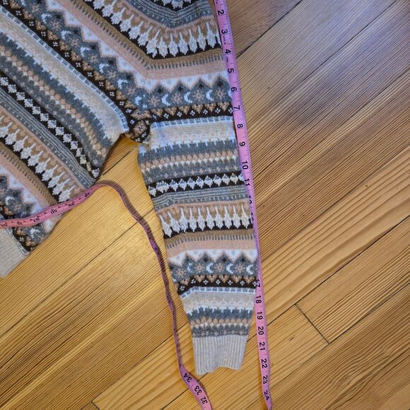 J. Crew Fair Isle Sweater Size M Lambswool Blend Eclectic Grandpa Cozy Celestial - Picture 8 of 11